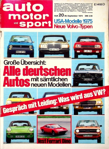 Deckblatt Auto Motor und Sport (20/1974)